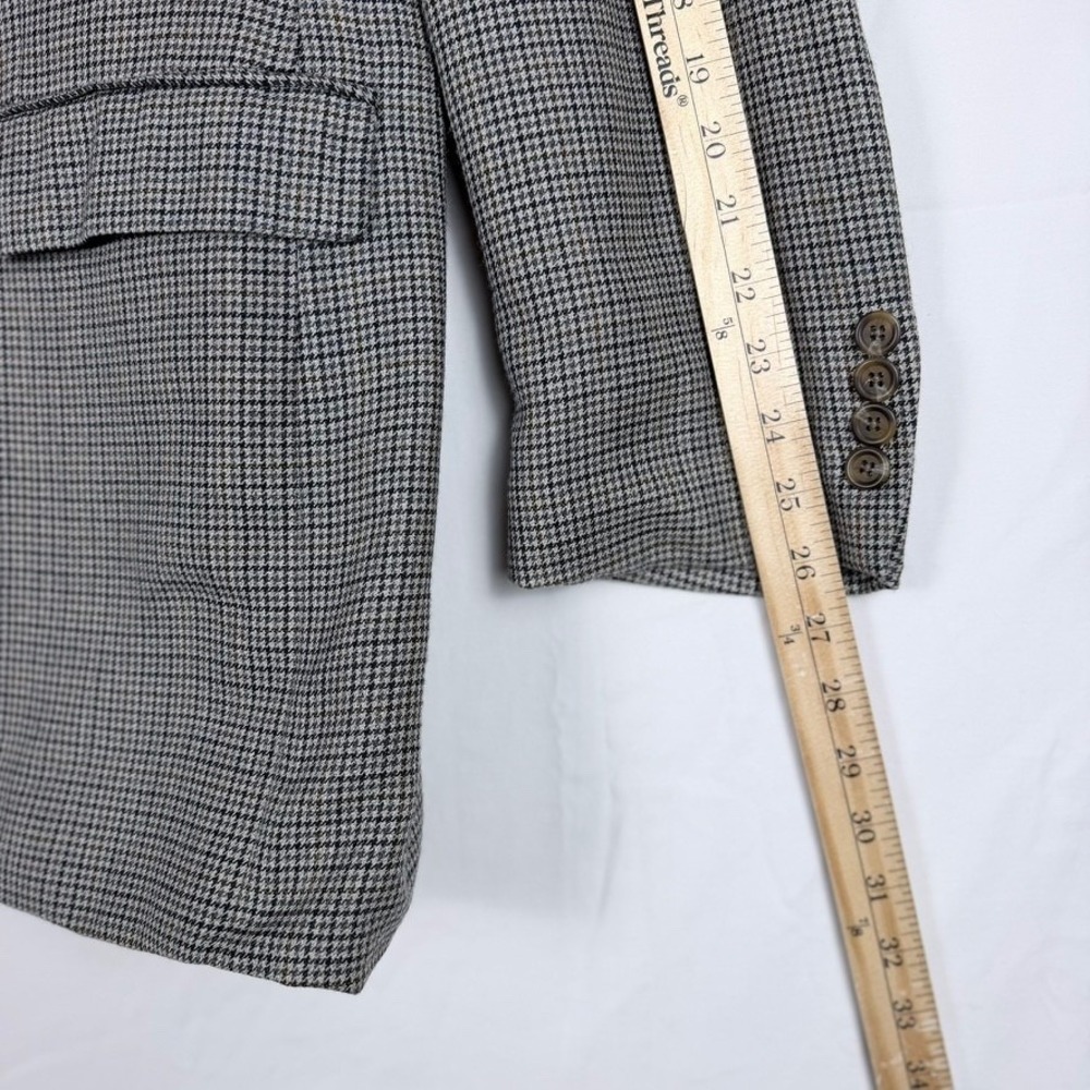 Chaps Ralph Lauren Gray Houndstooth Blazer Sport Coat 43L Silk Wool Blend - Picture 11 of 11